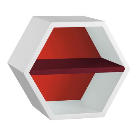 Nicho Com Prateleira Favo 1151 Branco/Vermelho/Bordo - Máxima móveis Menor preço em Nicho Com Prateleira Favo 1151 Branco/Vermelho/Bordo - Máxima móveis
