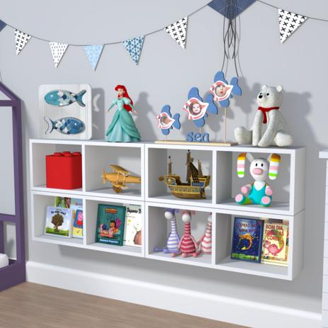 Nicho Cubo com 1 Prateleira Linfa Kit Cubos Baby Bramov Móveis Branco é boa?