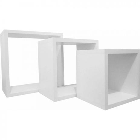 Nicho Cubo em Mdf Branco Kit C/3 - 10cm de Profundidade Vomad Menor preço em Nicho Cubo em Mdf Branco Kit C/3 - 10cm de Profundidade Vomad