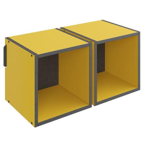 Nicho de Parede Decorativo Duplo Mov 1004 Amarelo - BE Mobiliário Menor preço em Nicho de Parede Decorativo Duplo Mov 1004 Amarelo - BE Mobiliário
