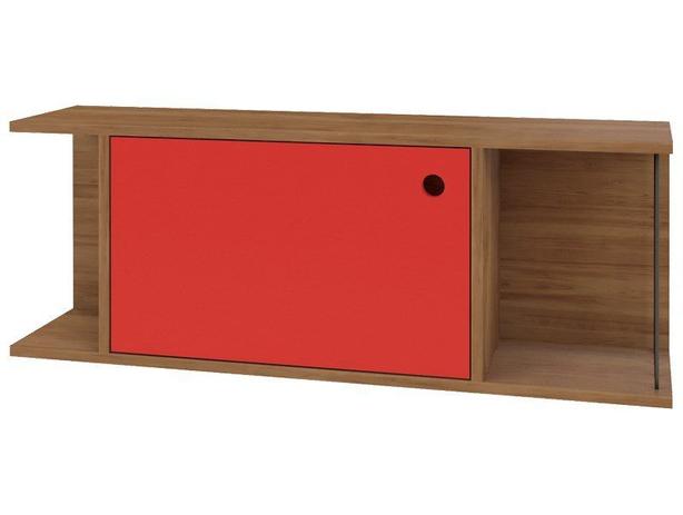Nicho Decorativo 1 Porta Multi Buriti/Vermelho - Líder Design - Lider design Menor preço em Nicho Decorativo 1 Porta Multi Buriti/Vermelho - Líder Design - Lider design
