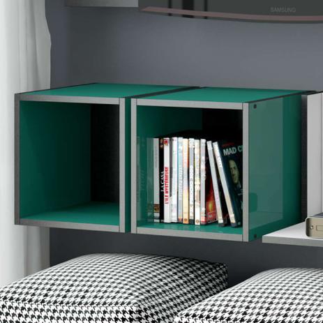 Nicho Duplo Decorativo Mov - Turquesa - Be mobiliário Menor preço em Nicho Duplo Decorativo Mov - Turquesa - Be mobiliário