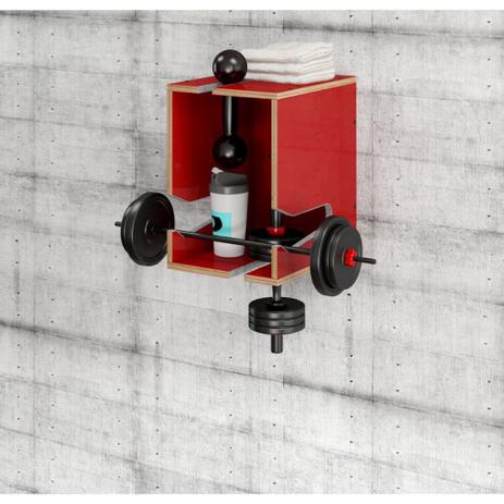 Nicho Easy para Bicicleta, Skate, Raquetes e Halteres - Vermelho - Be mobiliário Menor preço em Nicho Easy para Bicicleta, Skate, Raquetes e Halteres - Vermelho - Be mobiliário