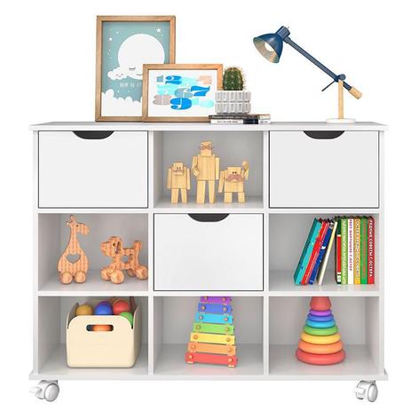 Nicho Organizador 3 Gavetas Branco Brilho - Qmovi Menor preço em Nicho Organizador 3 Gavetas Branco Brilho - Qmovi