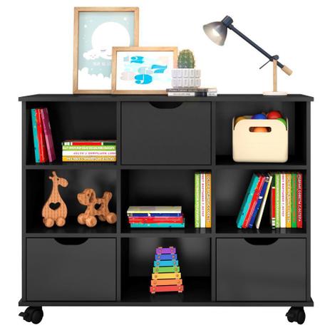 Nicho Organizador 3 Gavetas com Rodízios Preto - Qmovi Menor preço em Nicho Organizador 3 Gavetas com Rodízios Preto - Qmovi