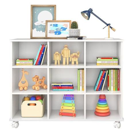 Nicho Organizador com Rodízios Branco - Qmovi Menor preço em Nicho Organizador com Rodízios Branco - Qmovi
