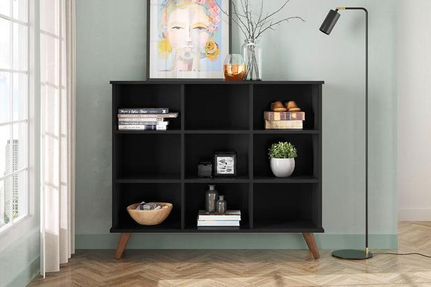 Nicho Organizador Retro 108 x 92,5cm Preto - Qmovi Menor preço em Nicho Organizador Retro 108 x 92,5cm Preto - Qmovi