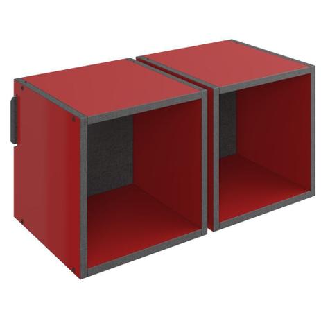 Nicho Quadrado Duplo Decorativo Mov Vermelho - Be Mobiliário Menor preço em Nicho Quadrado Duplo Decorativo Mov Vermelho - Be Mobiliário