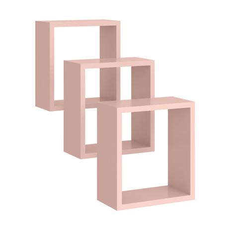 Nicho Quadrado Rose Kit Com 3 - Moveis Arapongas Rose Menor preço em Nicho Quadrado Rose Kit Com 3 - Moveis Arapongas Rose