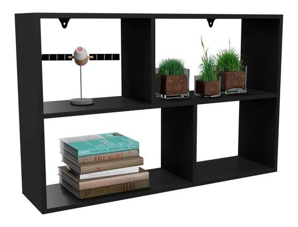 Nicho Retangular Grande Prateleira Suporte Decorativo Preto - Decorarte Menor preço em Nicho Retangular Grande Prateleira Suporte Decorativo Preto - Decorarte