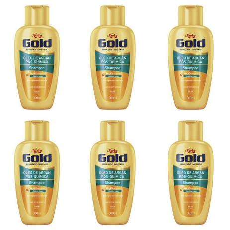 Niely Gold Argan Pós Química Shampoo 300ml (Kit C/06) Menor preço em Niely Gold Argan Pós Química Shampoo 300ml (Kit C/06)