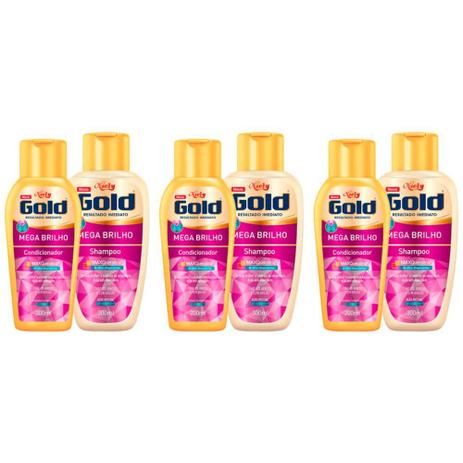 Menor preço em Niely Gold Kit Mega Brilho Shampoo 300ml + Condicionador 200ml (Kit C/03)