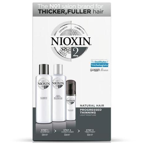 NIOXIN HAIR SYSTEM 2 - KIT 300ml + 300ml + 100ml - Wella Menor preço em NIOXIN HAIR SYSTEM 2 - KIT 300ml + 300ml + 100ml - Wella