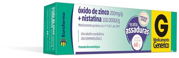NISTATINA+OXIDO DE ZINCO 60g (euro) - Eurofarma Menor preço em NISTATINA+OXIDO DE ZINCO 60g (euro) - Eurofarma
