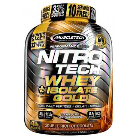 Nitro Tech Plus Whey Gold Isolate (1,8kg) - Muscletech Menor preço em Nitro Tech Plus Whey Gold Isolate (1,8kg) - Muscletech