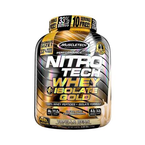 NITRO TECH WHEY ISOLATE GOLD 1,81kg - BISCOITO E CREME - Muscletech Menor preço em NITRO TECH WHEY ISOLATE GOLD 1,81kg - BISCOITO E CREME - Muscletech