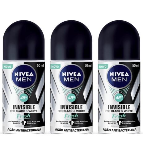 Nivea Black  White Fresh Desodorante Rollon Masculino 50ml (Kit C/03) é boa?