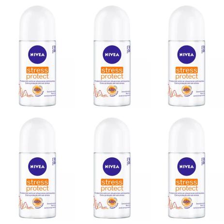 Nivea Feminino Stress Protect Desodorante Rollon 50ml (Kit C/06) Menor preço em Nivea Feminino Stress Protect Desodorante Rollon 50ml (Kit C/06)