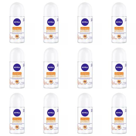 Nivea Feminino Stress Protect Desodorante Rollon 50ml (Kit C/12) Menor preço em Nivea Feminino Stress Protect Desodorante Rollon 50ml (Kit C/12)