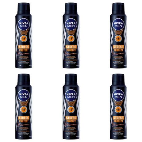 Nivea For Men Stress Protect Desodorante Aerosol 150ml (Kit C/06) Menor preço em Nivea For Men Stress Protect Desodorante Aerosol 150ml (Kit C/06)