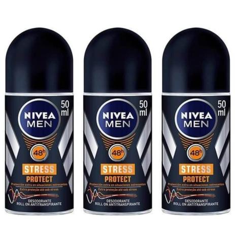 Nivea For Men Stress Protect Desodorante Rollon 50ml (Kit C/03) Menor preço em Nivea For Men Stress Protect Desodorante Rollon 50ml (Kit C/03)