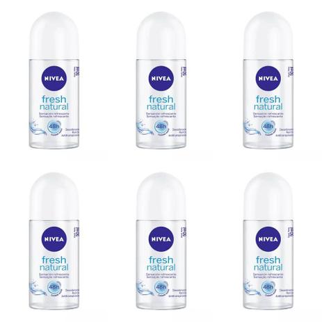 Nivea Fresh Natural Desodorante Rollon 50ml (Kit C/06) Menor preço em Nivea Fresh Natural Desodorante Rollon 50ml (Kit C/06)