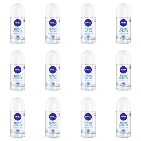 Nivea Fresh Natural Desodorante Rollon 50ml (Kit C/12) Menor preço em Nivea Fresh Natural Desodorante Rollon 50ml (Kit C/12)