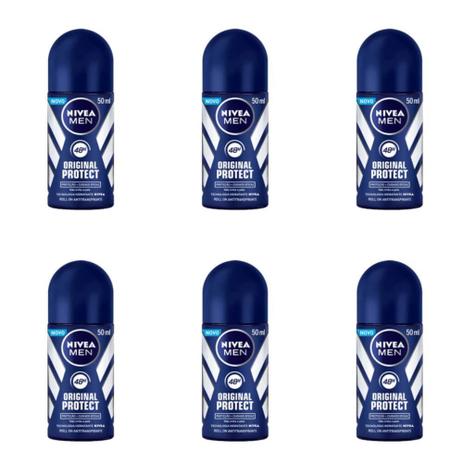 Nivea Original Protect Desodorante Rollon 50ml (Kit C/06) Menor preço em Nivea Original Protect Desodorante Rollon 50ml (Kit C/06)