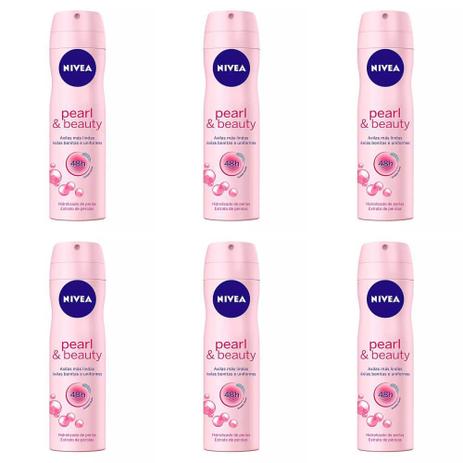 Nivea Pearl Beauty Desodorante Aerosol 150ml (Kit C/06) Menor preço em Nivea Pearl Beauty Desodorante Aerosol 150ml (Kit C/06)