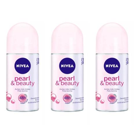 Nivea Pearl Beauty Desodorante Rollon 50ml (Kit C/03) Menor preço em Nivea Pearl Beauty Desodorante Rollon 50ml (Kit C/03)