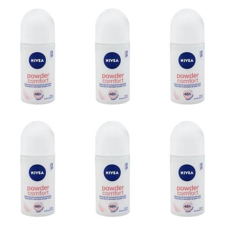 Nivea Powder Confort Desodorante Rollon 50ml (Kit C/06) Menor preço em Nivea Powder Confort Desodorante Rollon 50ml (Kit C/06)