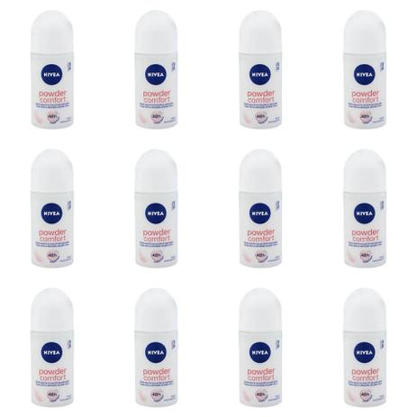 Menor preço em Nivea Powder Confort Desodorante Rollon 50ml (Kit C/12)