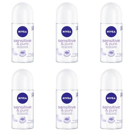Nivea Sensitive Pure Desodorante Rollon Feminino 50ml (Kit C/06) Menor preço em Nivea Sensitive Pure Desodorante Rollon Feminino 50ml (Kit C/06)