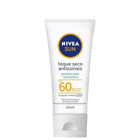 NIVEA SUN Toque Seco Antissinais FPS 60 - Protetor Solar Facial 50ml Menor preço em NIVEA SUN Toque Seco Antissinais FPS 60 - Protetor Solar Facial 50ml