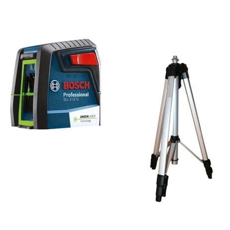 Nível A Laser Verde Com 2 Linhas GLL-2-12G + Tripé p/Nível Laser BOSCH Menor preço em Nível A Laser Verde Com 2 Linhas GLL-2-12G + Tripé p/Nível Laser BOSCH