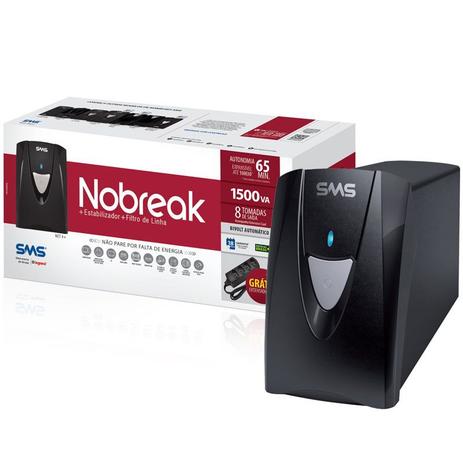 Nobreak Interactive SMS 27296 NET4+ 1500VA Entrada Bivolt e Saída 115V 5 Tomadas Menor preço em Nobreak Interactive SMS 27296 NET4+ 1500VA Entrada Bivolt e Saída 115V 5 Tomadas