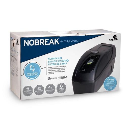 Nobreak Ragtech Easy Way 1200VA Mono Preto 115v Menor preço em Nobreak Ragtech Easy Way 1200VA Mono Preto 115v