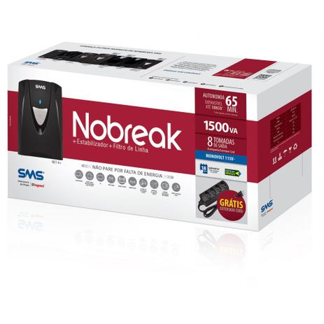 Nobreak SMS Manager NET4+ USM1500 VA Monovolt 115V Menor preço em Nobreak SMS Manager NET4+ USM1500 VA Monovolt 115V