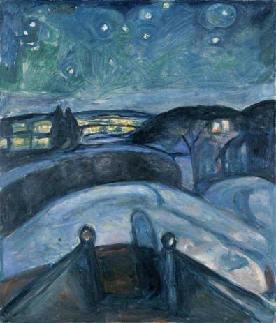 Noite Estrelada (1922) - Edvard Munch - Tela 50x58 Para Quadro - Santhatela é boa?