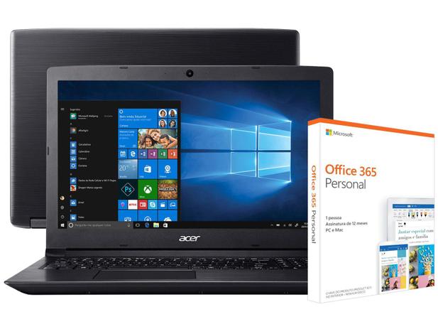 Notebook Acer Aspire 3 A315-53-333H Intel Core i3 - 4GB + Pacote Microsoft Office 365 Personal Menor preço em Notebook Acer Aspire 3 A315-53-333H Intel Core i3 - 4GB + Pacote Microsoft Office 365 Personal