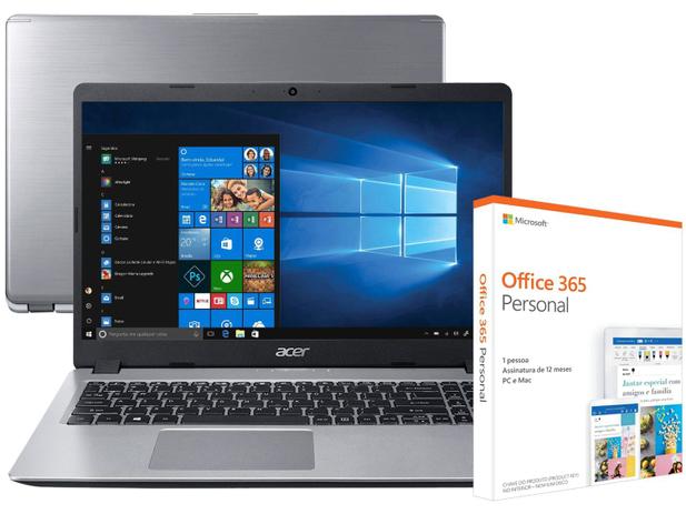 Notebook Acer Aspire 5 A515-52-536H Intel Core i5 - 8GB + Pacote Microsoft Office 365 Personal Menor preço em Notebook Acer Aspire 5 A515-52-536H Intel Core i5 - 8GB + Pacote Microsoft Office 365 Personal