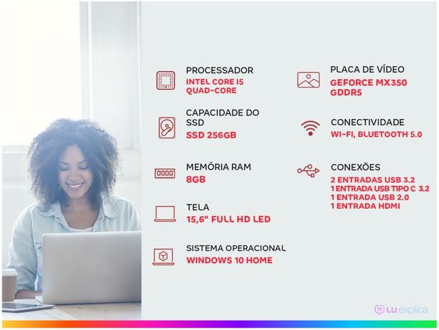 Notebook Acer Aspire 5 A515-55G-588G Intel Core i5 - 8GB 256GB SSD 15,6” LED Placa de Vídeo 2G
