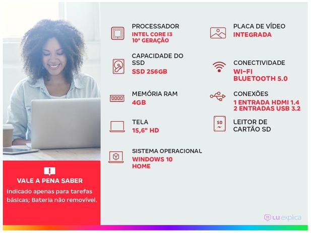 Notebook Dell Inspiron 15 3000 3501-A25P - Intel Core i3 4GB 256GB SSD 15,6” LED Windows 10