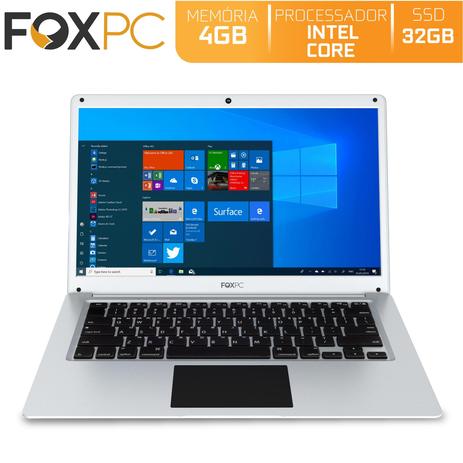Notebook FoxPC Intel Quad Core 4GB 32GB SSD Tela 14
