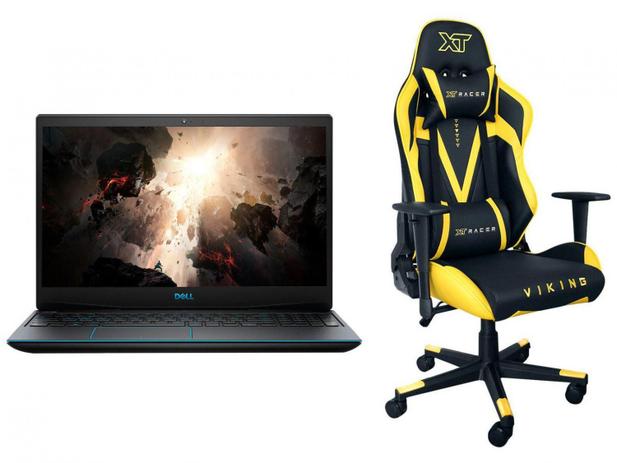Notebook Gamer Dell G3-3500-A40P Intel Core i7 - 16GB RTX 2060 6GB + Cadeira Gamer Preta/Amarela Menor preço em Notebook Gamer Dell G3-3500-A40P Intel Core i7 - 16GB RTX 2060 6GB + Cadeira Gamer Preta/Amarela