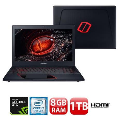 Notebook Odyssey Gamer Samsung NVIDIA GTX 1050Ti Core i7-7700HQ 8GB 1TB Tela Full HD 15.6” NP800G5H-XT1BR Menor preço em Notebook Odyssey Gamer Samsung NVIDIA GTX 1050Ti Core i7-7700HQ 8GB 1TB Tela Full HD 15.6” NP800G5H-XT1BR
