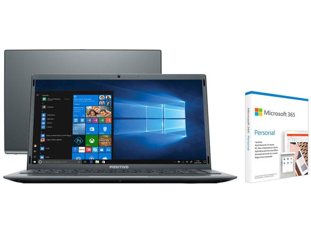 Notebook Positivo Motion Gray C4128E Intel Celeron - Dual-Core 128GB SSD + Microsoft 365 Personal Menor preço em Notebook Positivo Motion Gray C4128E Intel Celeron - Dual-Core 128GB SSD + Microsoft 365 Personal