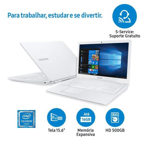 Menor preço em Notebook Samsung Dual Core 4GB 500GB Tela Full HD 15.6 Windows 10 Essentials E21 NP300E5M-KFBBR - Sansung