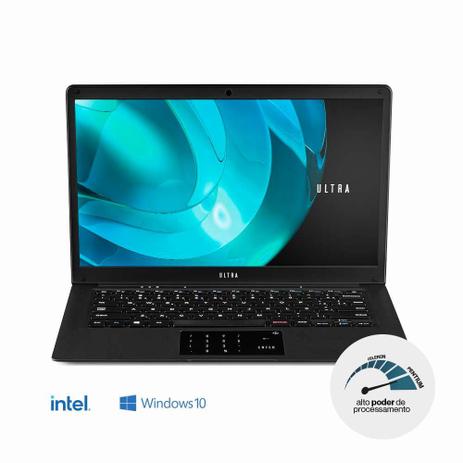 Notebook Ultra, com Windows 10 Home, Processador Intel Pentium, Memória 4GB RAM e 120GB SSD, Tela 14,1 Pol. HD, Preto - UB320 Menor preço em Notebook Ultra, com Windows 10 Home, Processador Intel Pentium, Memória 4GB RAM e 120GB SSD, Tela 14,1 Pol. HD, Preto - UB320