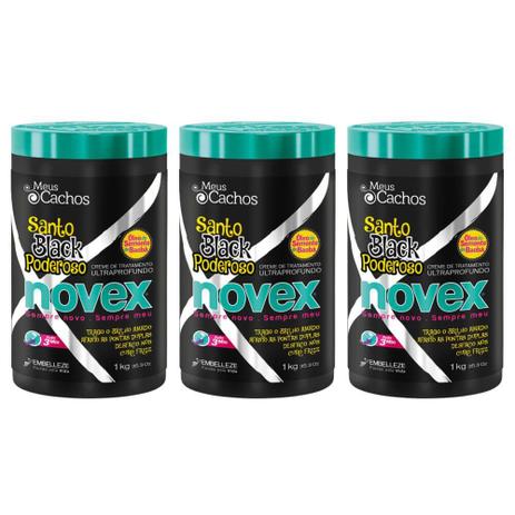 Novex Meus Cachos Santo Black Creme Tratamento 1kg (Kit C/03) Menor preço em Novex Meus Cachos Santo Black Creme Tratamento 1kg (Kit C/03)